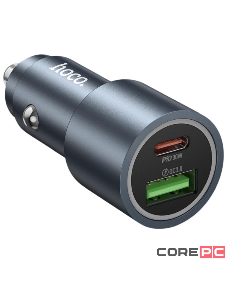 Автомобильное заряд. устр. Hoco Z60 1USB/1C 48W серый