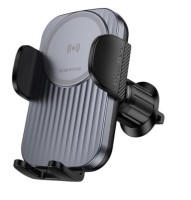 Держатель c беспроводной зарядкой в воздуховод Borofone BH221 15W с зажимом черный