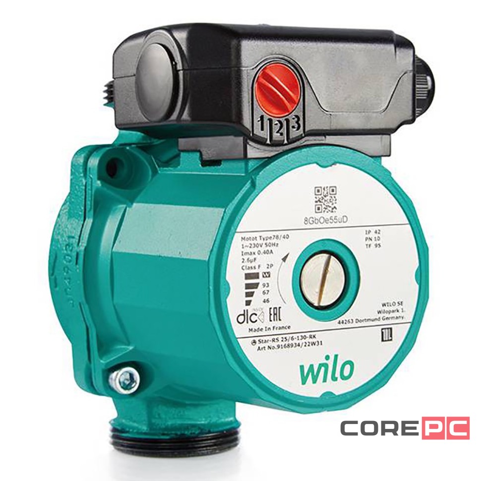 Насос циркуляционный WILO Star-RS 25/6-130 (гайки- адаптеры на 180)