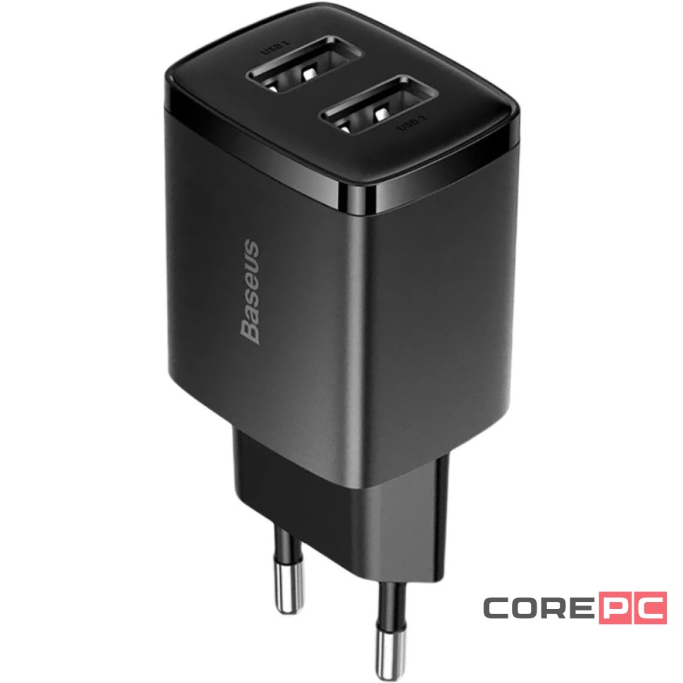 Сетевое зар. устр. Baseus Compact 10.5W 2USB (CCXJ010201) черное