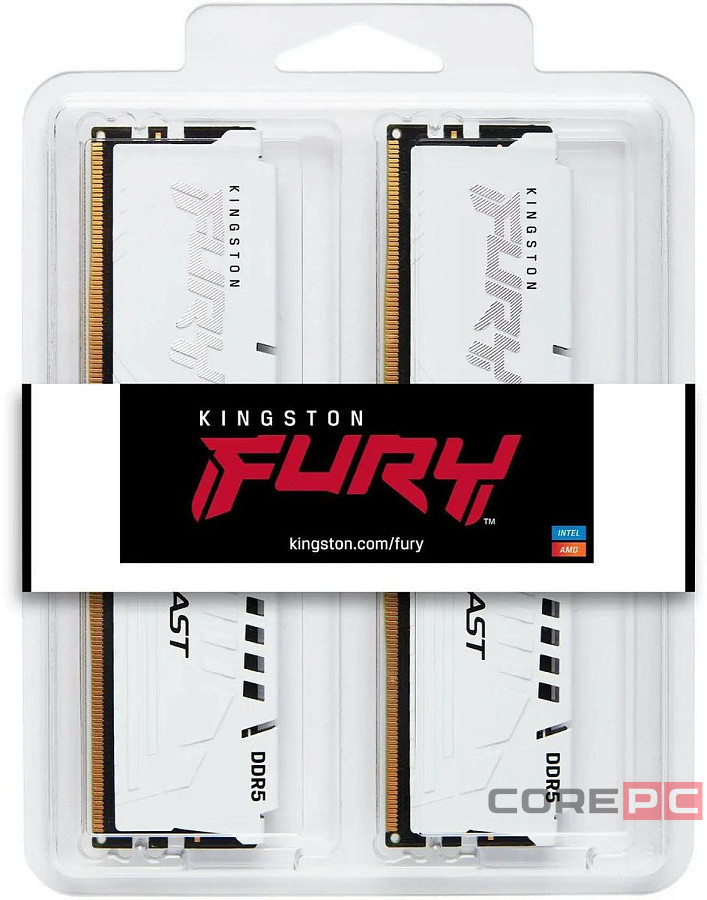 Оперативная память 64 Gb 5600 MHz Kingston FURY Beast AMD White (KF556C36BWEK2-64)