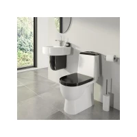 Унитаз компакт Sanita luxe WC.CC/Best/2-DM/BLK.G/S1 с сиденьем, микролифт, цвет белый/черный