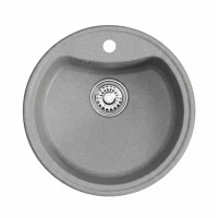 Мойкa МЛ-ГМ09 (ML-GM09) КОМФОРТ круглая, графит (342), 510 мм (глуб. чаши 190)