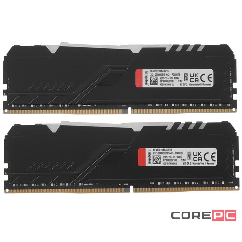 Оперативная память 16 Gb 3733 MHz Kingston FURY BEAST RGB Black (KF437C19BBAK2/16)