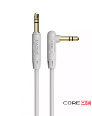 Кабель Borofone BL4 AUX audio (3.5mm) на (3.5mm) 200см силиконовый (серый)