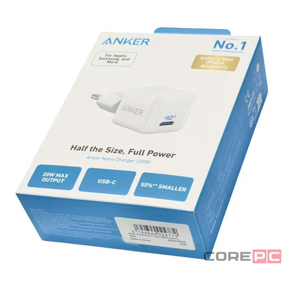 Сетевое зар. устр. Anker A2633G22 1C 20W белое