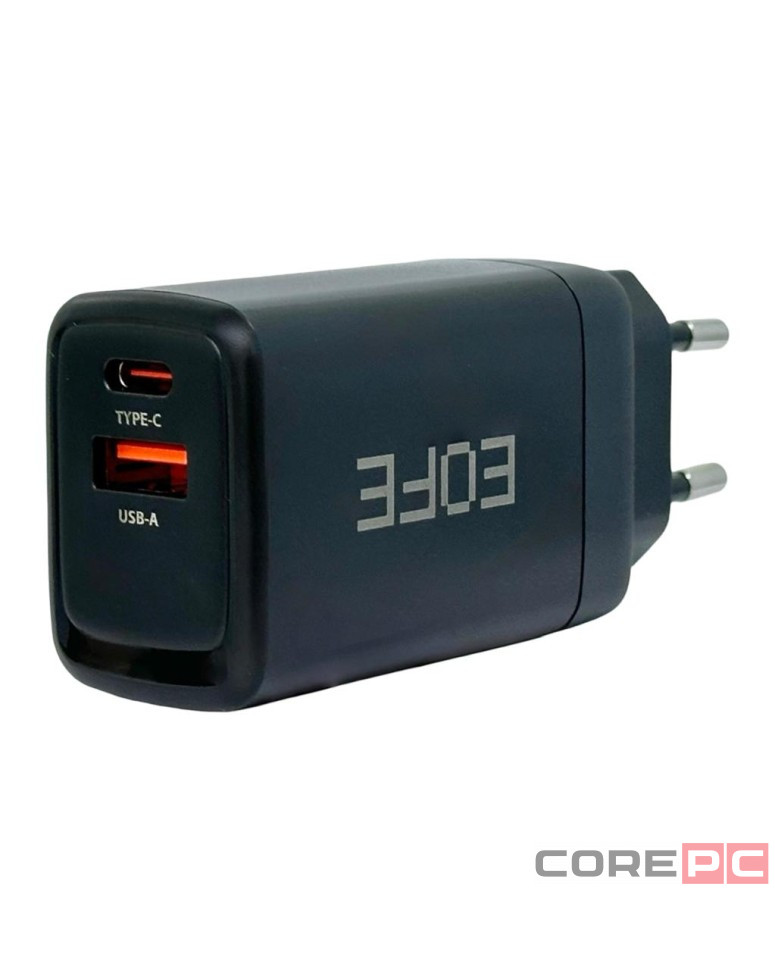 Сетевое зарядное устройство EOFE E601 1C/1USB 65W черное