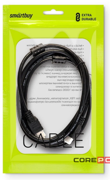 АудиоВидео кабель Smartbuy HDMI - HDMI ver.2.0 A-M/A-M, 2 фильтра, 2 м (K-352-20-2)/20