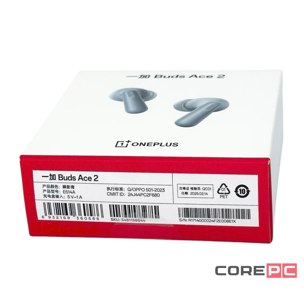 Беспроводные наушники TWS OnePlus Buds Ace 2 BT5.3/5ч голубой