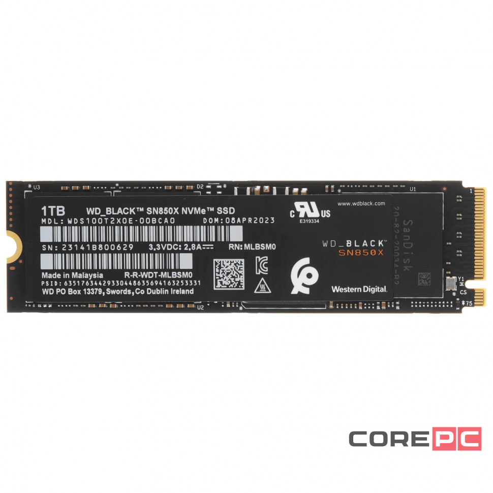 Твердотельный накопитель Western Digital 1000 Gb Black (WDS100T2X0E)