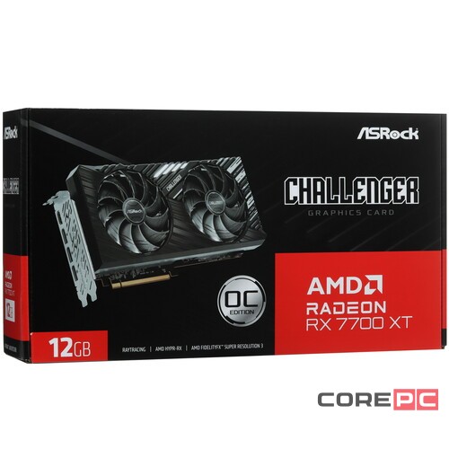 Видеокарта ASRock (RX7700XT CL 12GO) Radeon RX 7700 XT 12GB Challenger OC