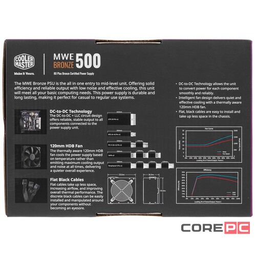 Блок питания Cooler Master 500W MWE BRONZE (MPE-5001-ACAAB-EU)
