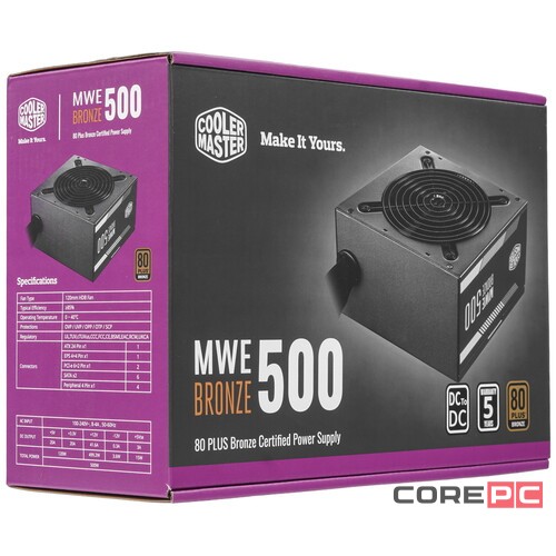 Блок питания Cooler Master 500W MWE BRONZE (MPE-5001-ACAAB-EU)