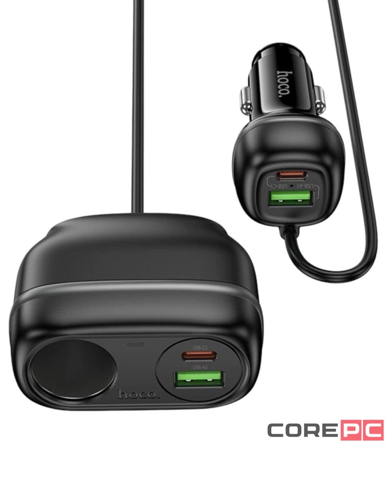 Автомобильное заряд. устр. Hoco Z59A 240w 2USB/2T-C/1-12V чёрный