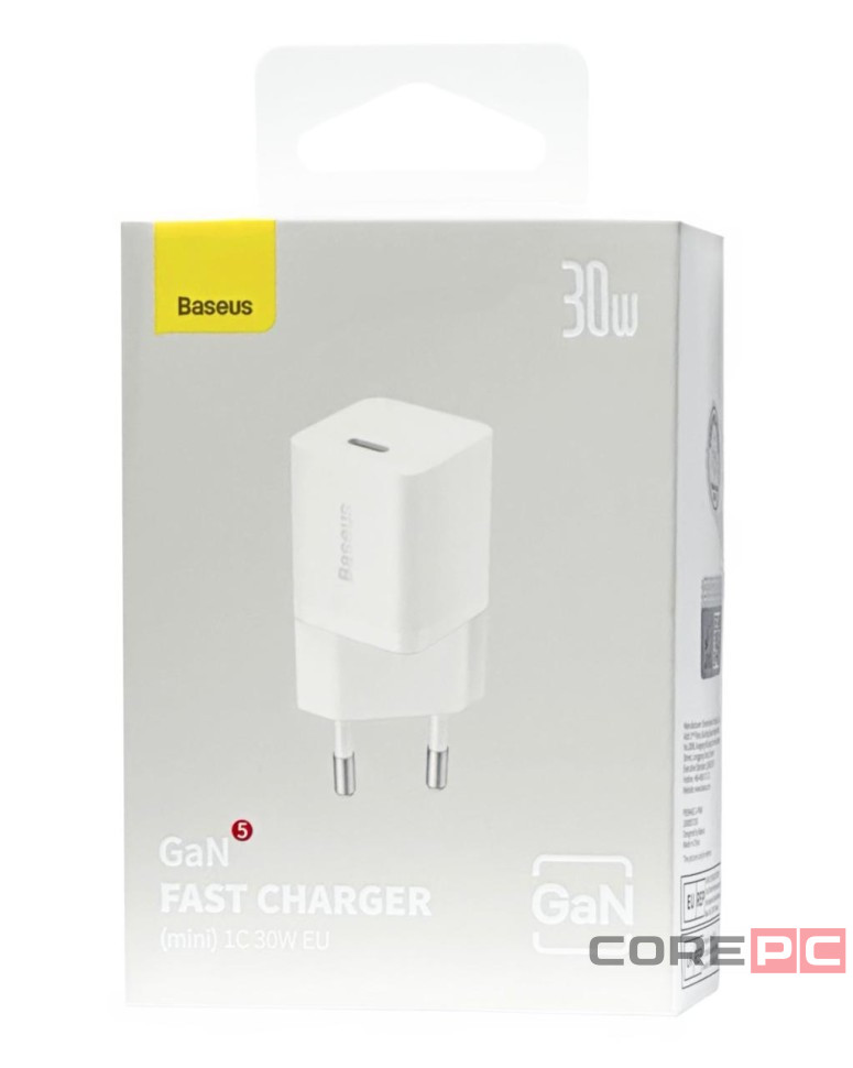 Сетевое зар. устр. Baseus GaN5 Fast Charger (mini) 1C 30W CCGN070502 белое