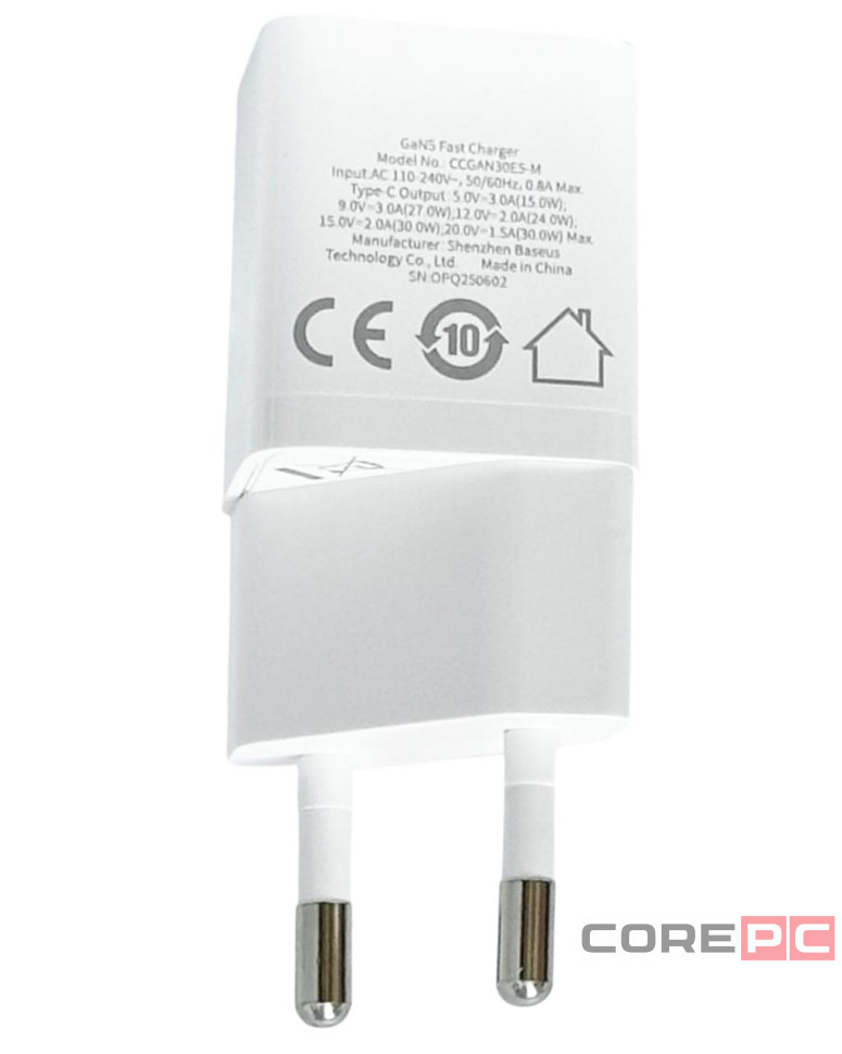 Сетевое зар. устр. Baseus GaN5 Fast Charger (mini) 1C 30W CCGN070502 белое