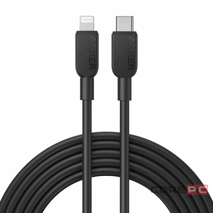 Usb Кабель-зарядка Type-C на Lightning  Anker 310 (A81A1611) 0.9м черный