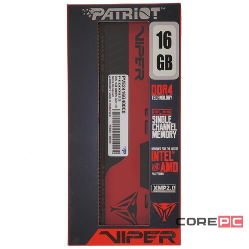 Оперативная память 16 Gb 4000 MHz PATRIOT VIPER ELITE II (PVE2416G400C0)