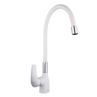 Смеситель для кухни Frap F4453-03, рычажное управление, цвет хром/белый