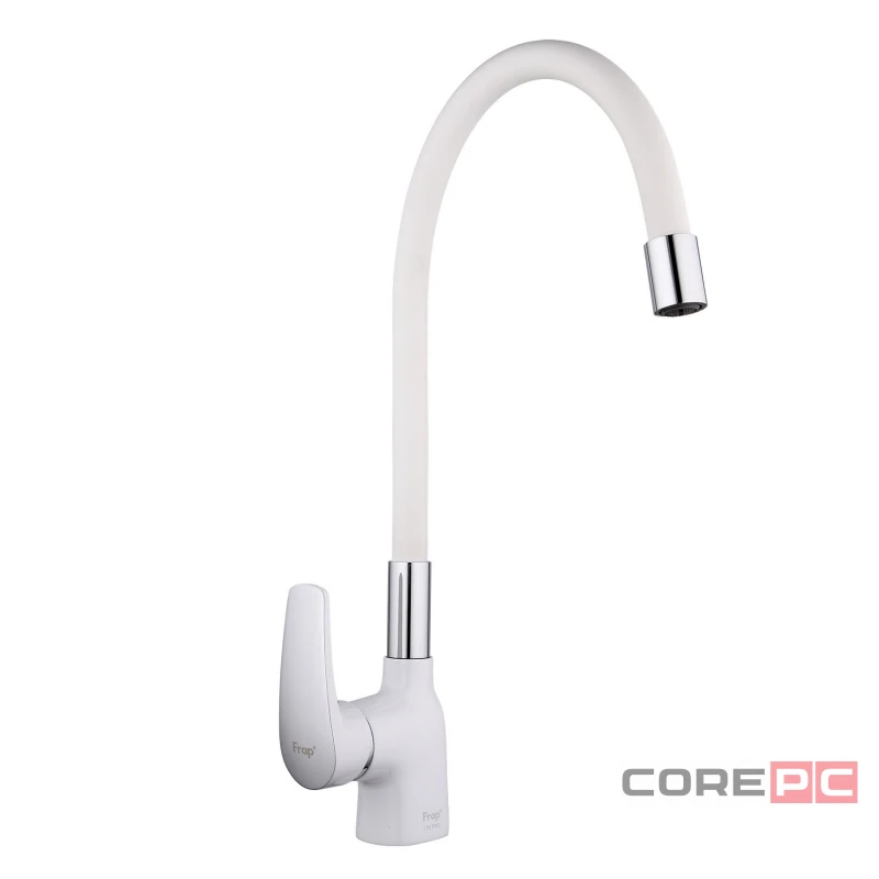 Смеситель для кухни Frap F4453-03, рычажное управление, цвет хром/белый