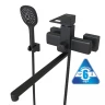 Смеситель для ванны и раковины MIXLINE МЛ34-02/ML34-02, рычажное управление, цвет черный