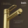 Смеситель для раковины Iddis DUNMG00i01, рычажное управление, цвет золото матовое