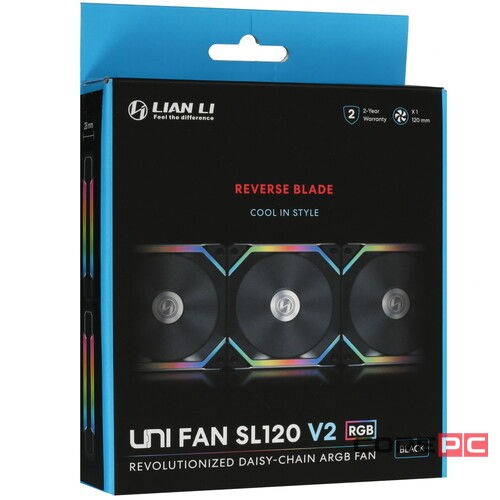 Вентилятор для корпуса Lian Li UNI FAN SL120 V2 Reverse ARGB Black (G99.12RSLV21B.R0)