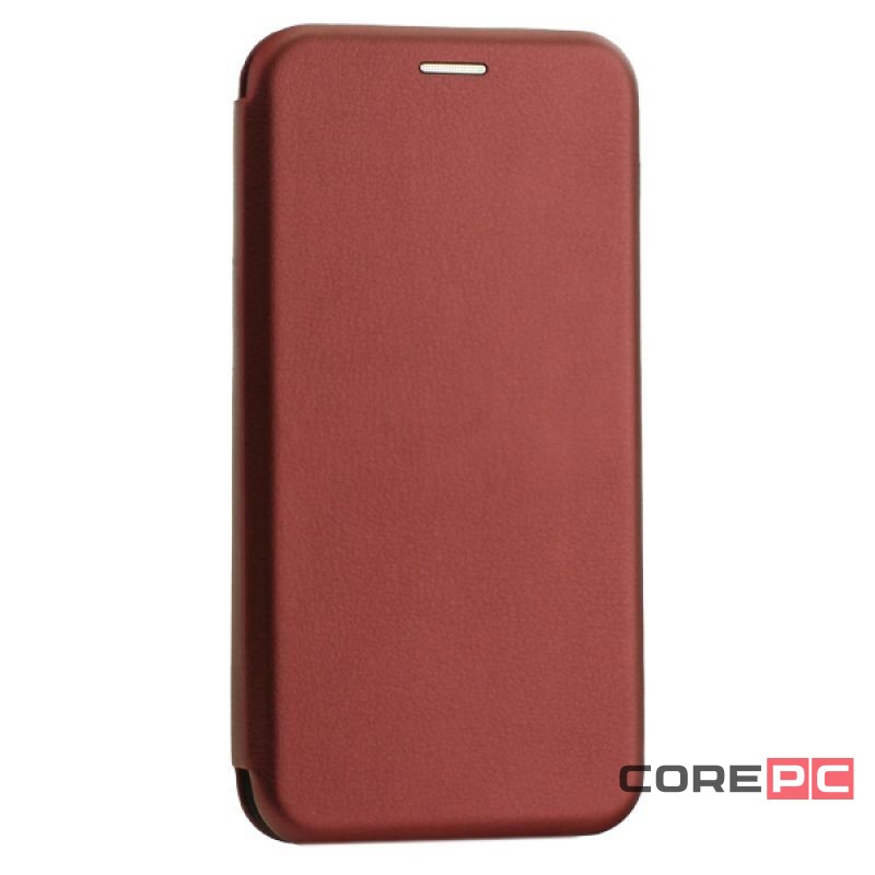 Чехол-книжка Xiaomi redmi 9 Fashion Case кожаная боковая бордовая