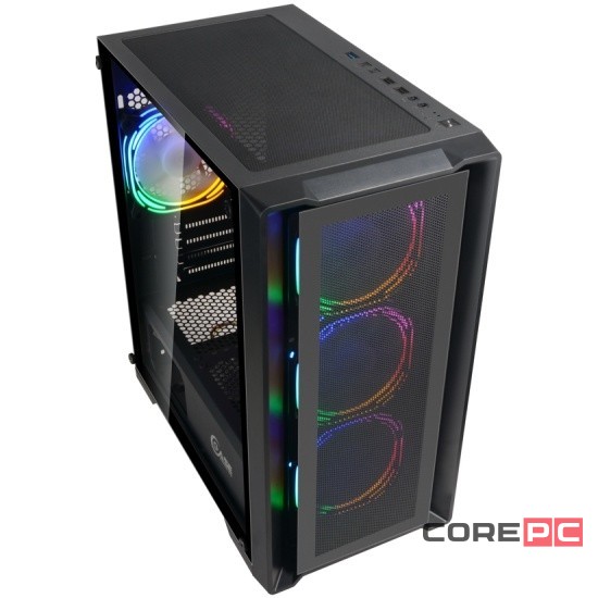 Компьютерный корпус Powercase ALISIO Micro X4W TG LED-Fan White mATX CAMIW-L4