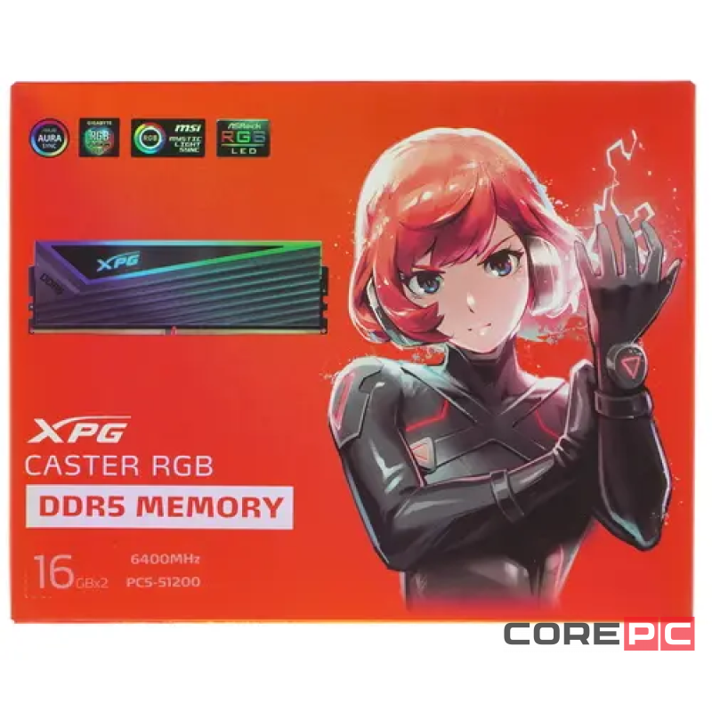 Оперативная память 32 Gb 6400 MHz ADATA XPG CASTER RGB (AX5U6400C3216G-DCCARGY)