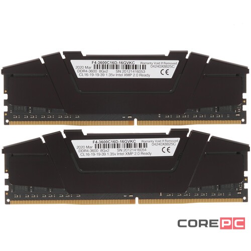 Оперативная память 16 Gb 3600 MHz G.Skill RIPJAWS V (F4-3600C16D-16GVKC)
