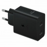 Сетевое зар. устр. для Samsung 50W 2C с кабелем T-C - T-C в упаковке черное (High copy)