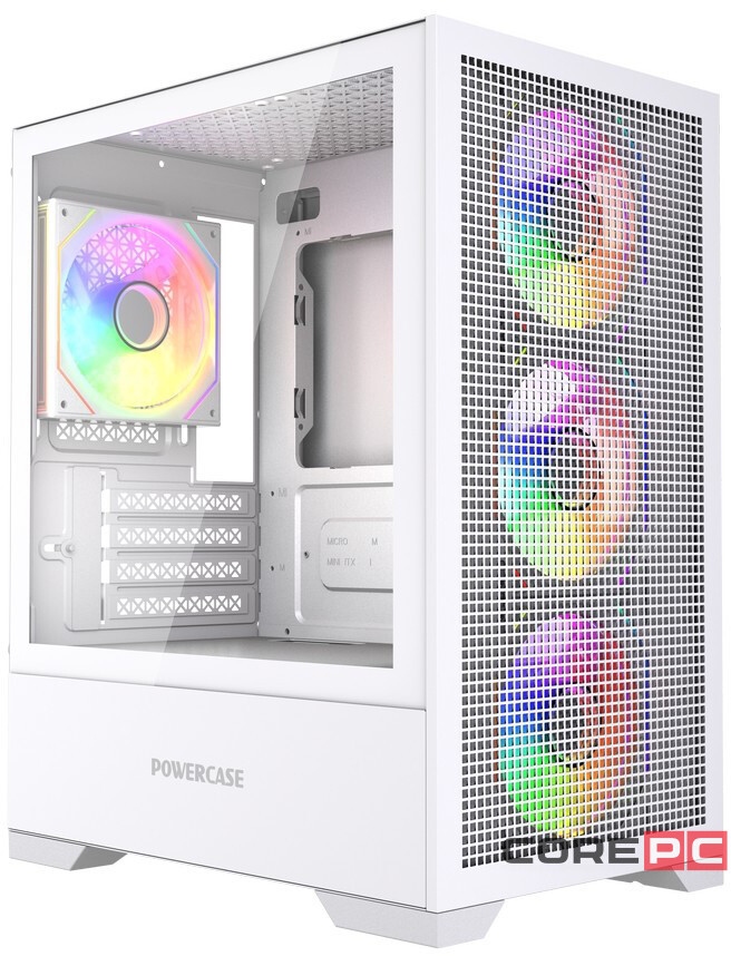 Компьютерный корпус Powercase Mistral Micro B315W ARGB White (CMMB315W-A4)