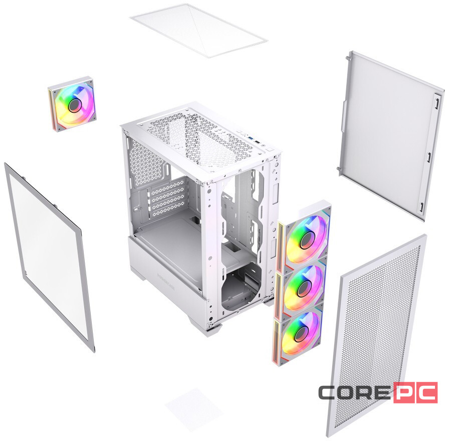 Компьютерный корпус Powercase Mistral Micro B315W ARGB White (CMMB315W-A4)