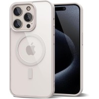 Чехол-накладка Mosbros Mag Comfortable для Apple iPhone 16 Pro Max пластиковый прозрачный (белая рамка)