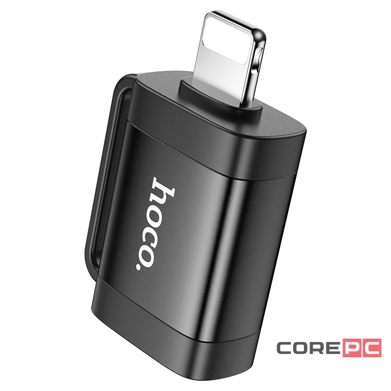 Переходник Hoco UA31A Lightning (папа) на USB (мама) черный