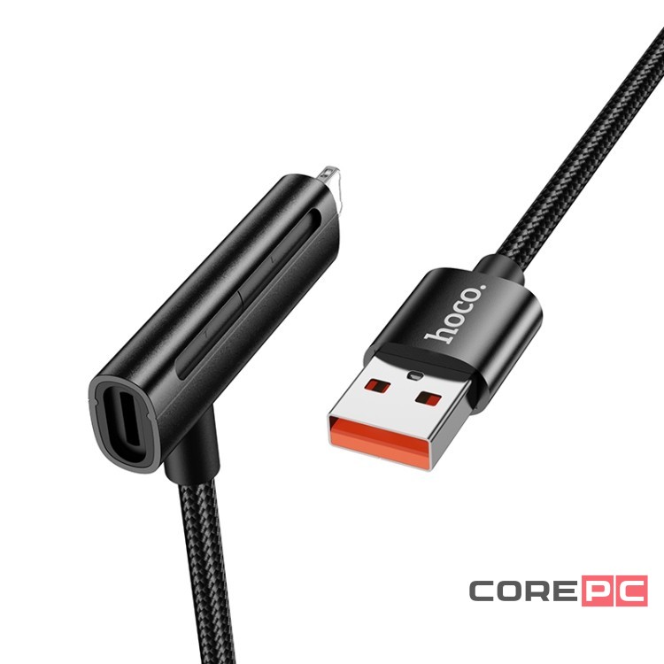 Usb Кабель-зарядка USB на Type-C+ Lightning Hoco U135 1M чёрный