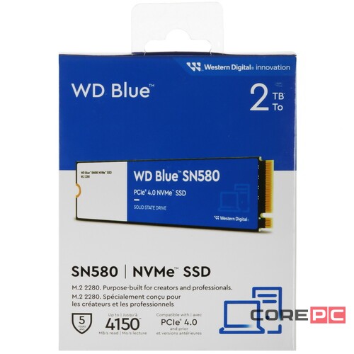 Твердотельный накопитель Western Digital 2000 Gb SN580 Blue WDS200T3B0E