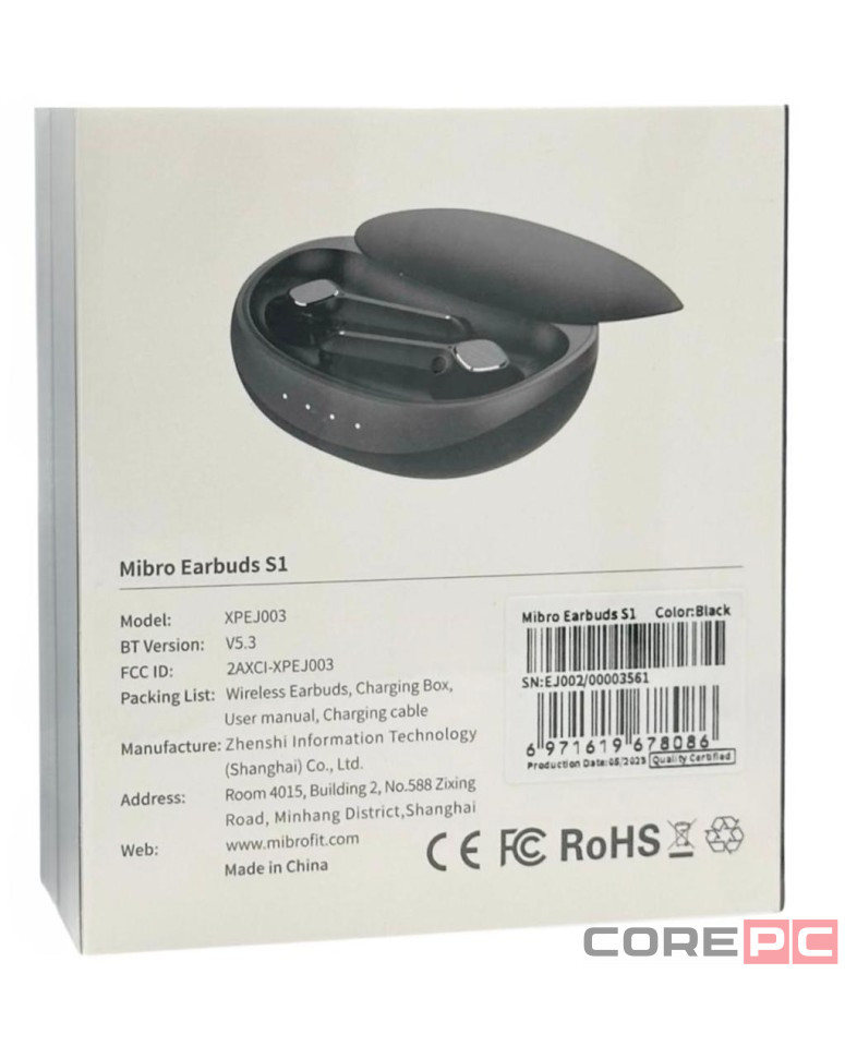 Наушники беспроводные Bluetooth Mibro S1 EU черный