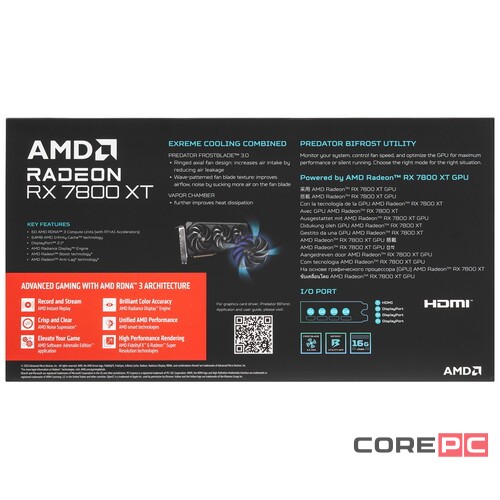 Видеокарта Acer (DP.Z3AWW.P01) Radeon RX 7800 XT 16GB Predator BiFrost OC