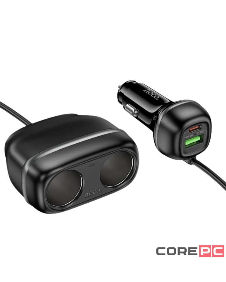 Автомобильное заряд. устр. Hoco Z59 240w 1USB/1T-C/2-12V чёрный