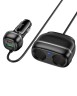 Автомобильное заряд. устр. Hoco Z59 240w 1USB/1T-C/2-12V чёрный