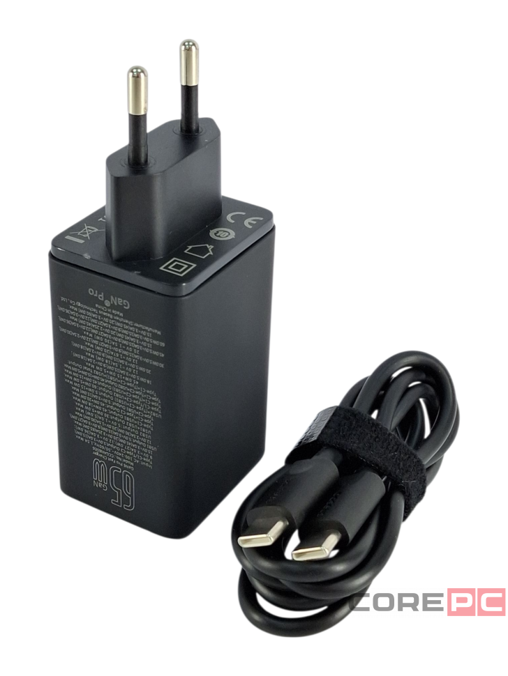 Сетевое зар. устр. Baseus GaN6Pro Fast Charger 2USB/2C 65W кабель T-C на T-C P10162701113-00 черное