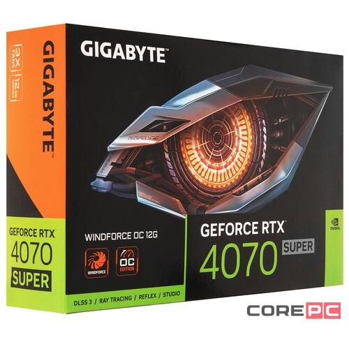 Видеокарта Gigabyte (GV-N407SWF3OC-12GD) GeForce RTX 4070 SUPER 12 GB WINDFORCE OC
