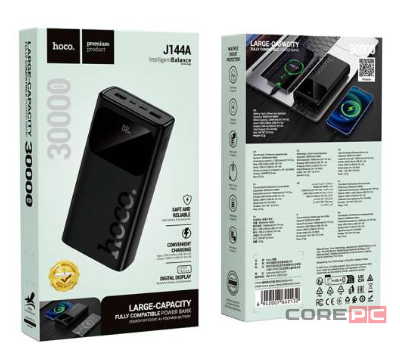 Powerbank Hoco J144A 30000mAh 2USB/1C с дисплеем черный