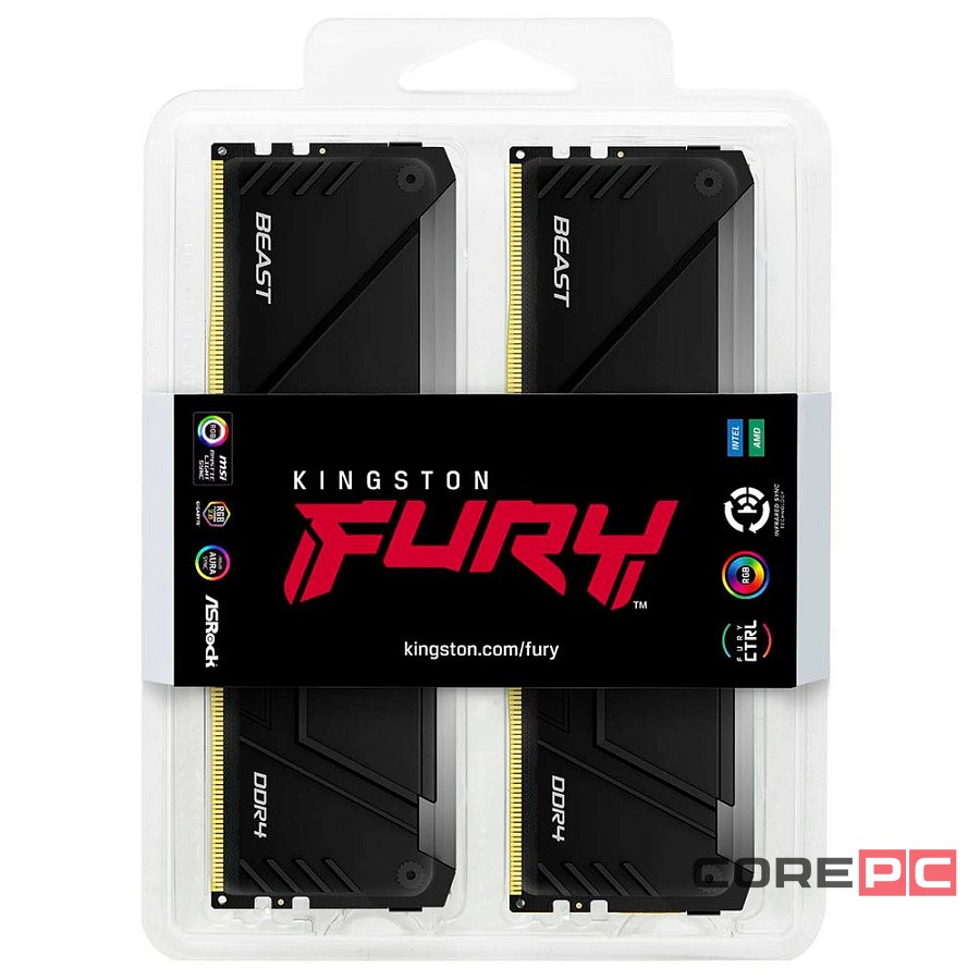 Оперативная память 32 Gb 2666 MHz Kingston FURY Beast Black (KF426C16BB2AK4/32)