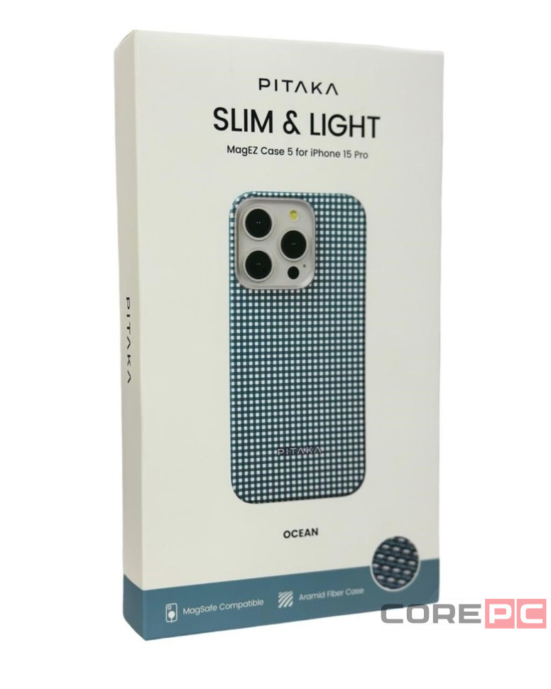 Накладка для i-Phone 15 Pro 6.1" Pitaka Magez Case 5 Aramid Fiber Океан(ocean)