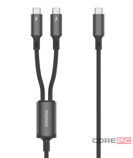 Usb Кабель-зарядка Type-C на 2Type-C Momax Mag.Link 100W DC85D 1.5м черный