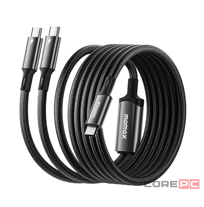 Usb Кабель-зарядка Type-C на 2Type-C Momax Mag.Link 100W DC85D 1.5м черный