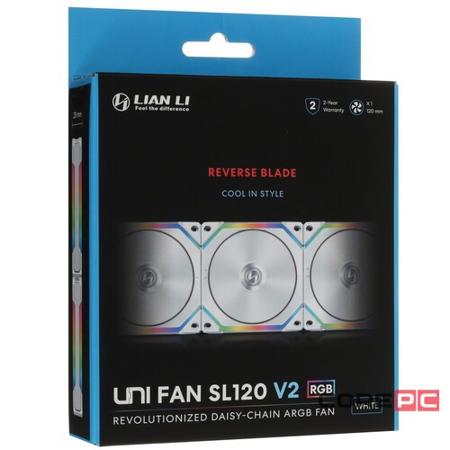 Вентилятор для корпуса Lian Li UNI FAN SL120 V2 Reverse ARGB White (G99.12RSLV21W.R0)